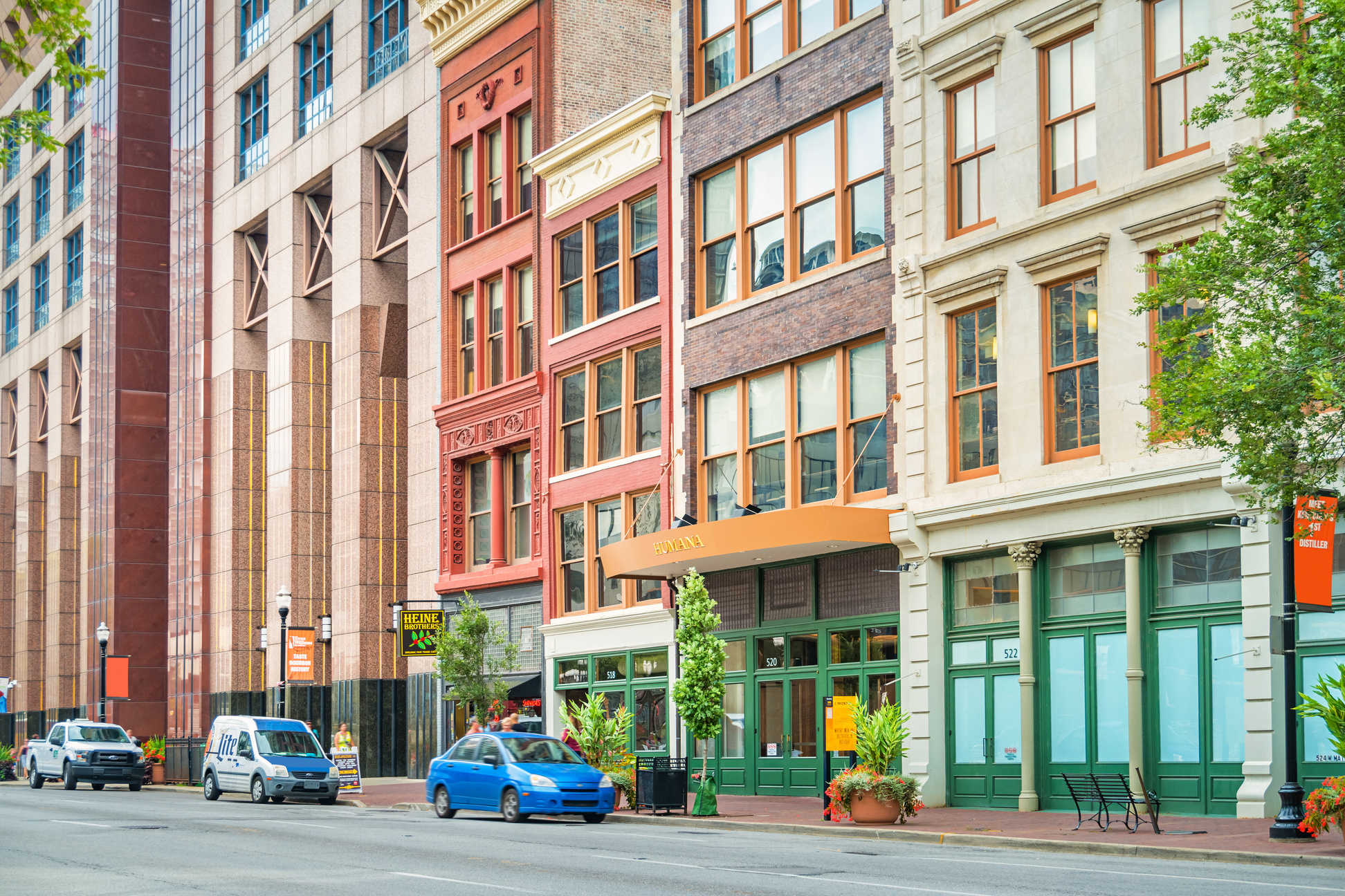 Ornate facades in downtown Louisville Kentucky USA